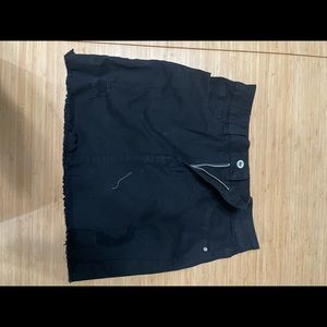 Shein black ripped denim jean skirt size small